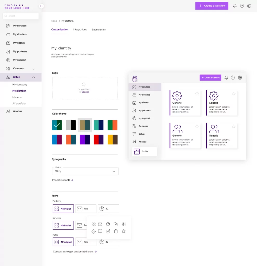 personnalisation plateforme english